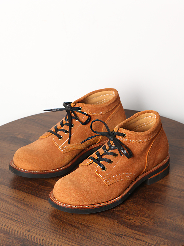 Yellow Suede First Layer Cowhide High-top Work Shoes - Image 4