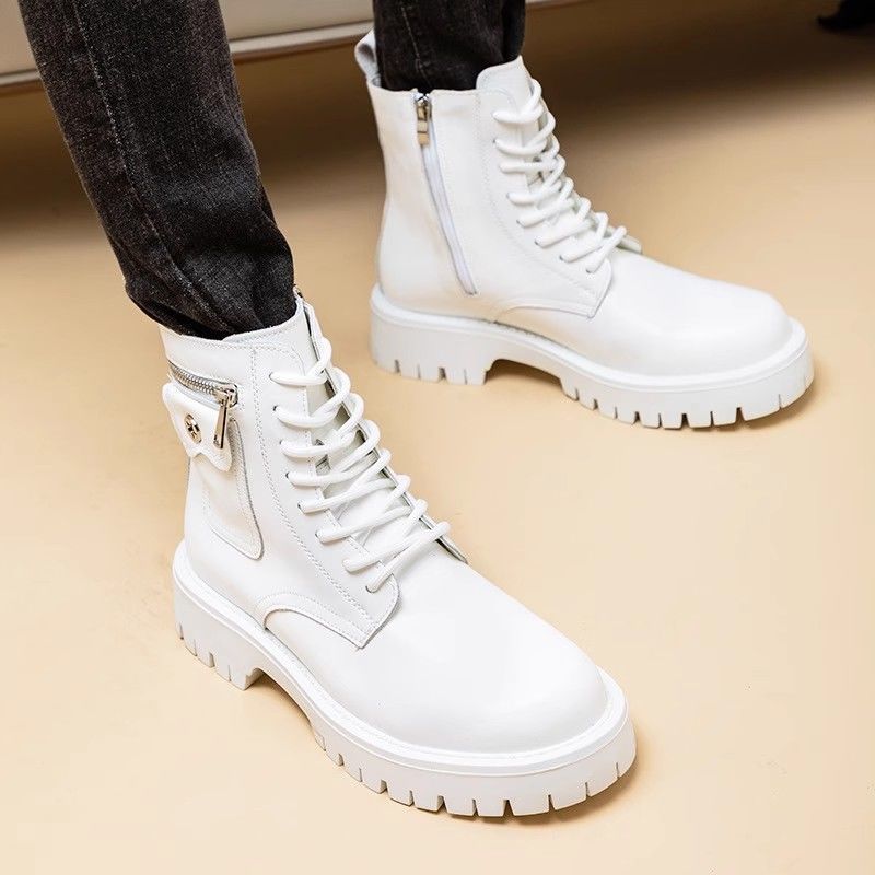 Martin Boots Men's Leather High-top Leather Shoes - Image 8