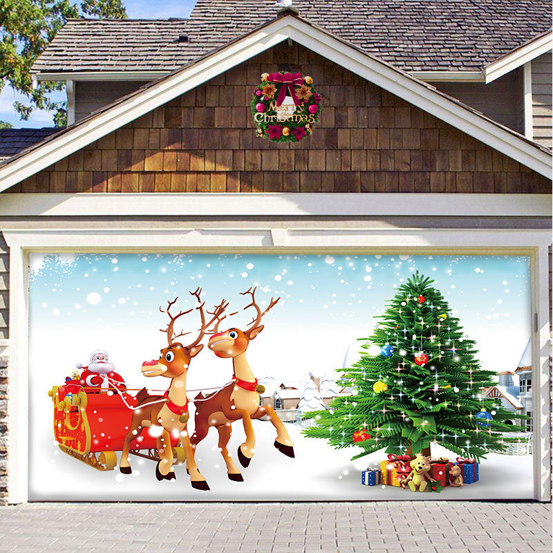 Christmas Background Hanging Cloth Garage Door Patch Holiday Party — изображение 10
