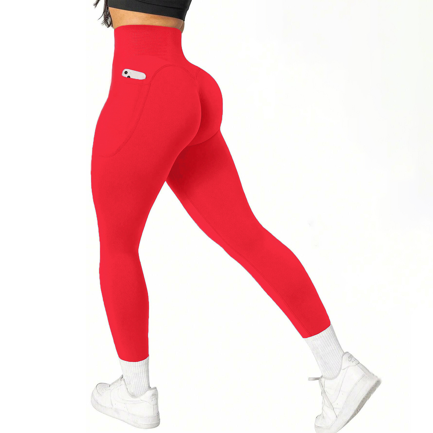 Solid Color Yoga Pants Nude Feel Hip Yoga Trousers - Image 4