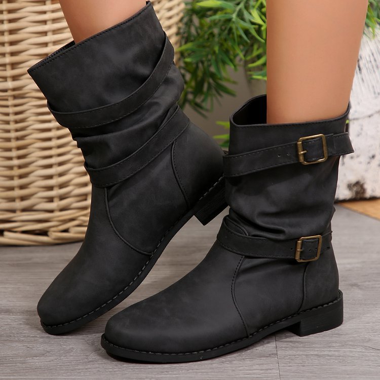Fashion Plus Size Mid Short Boots Women - Image 4