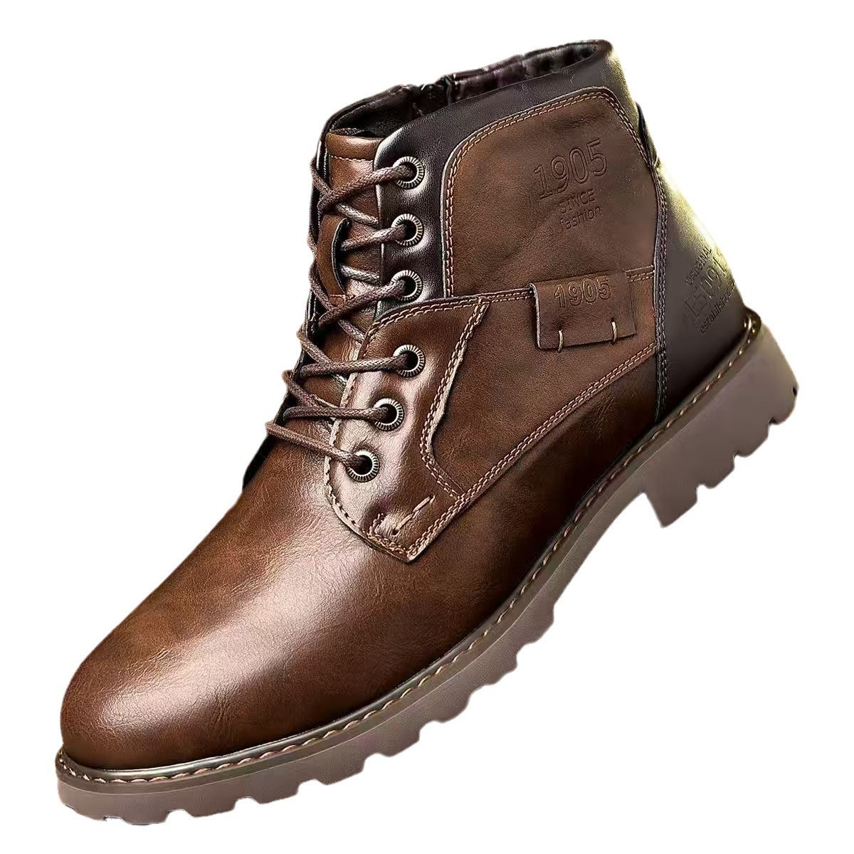 Male Martin Boots Leisure Plus Size Zip Ankle Boots - Image 5