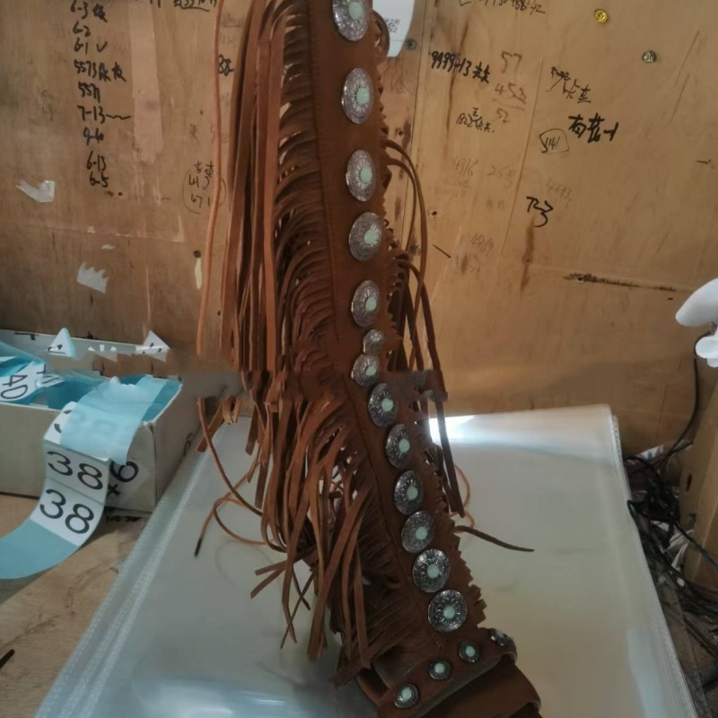 European And American Flowing Comb Beauty High Heel Sandal Boots Strap Plus Size - Image 2