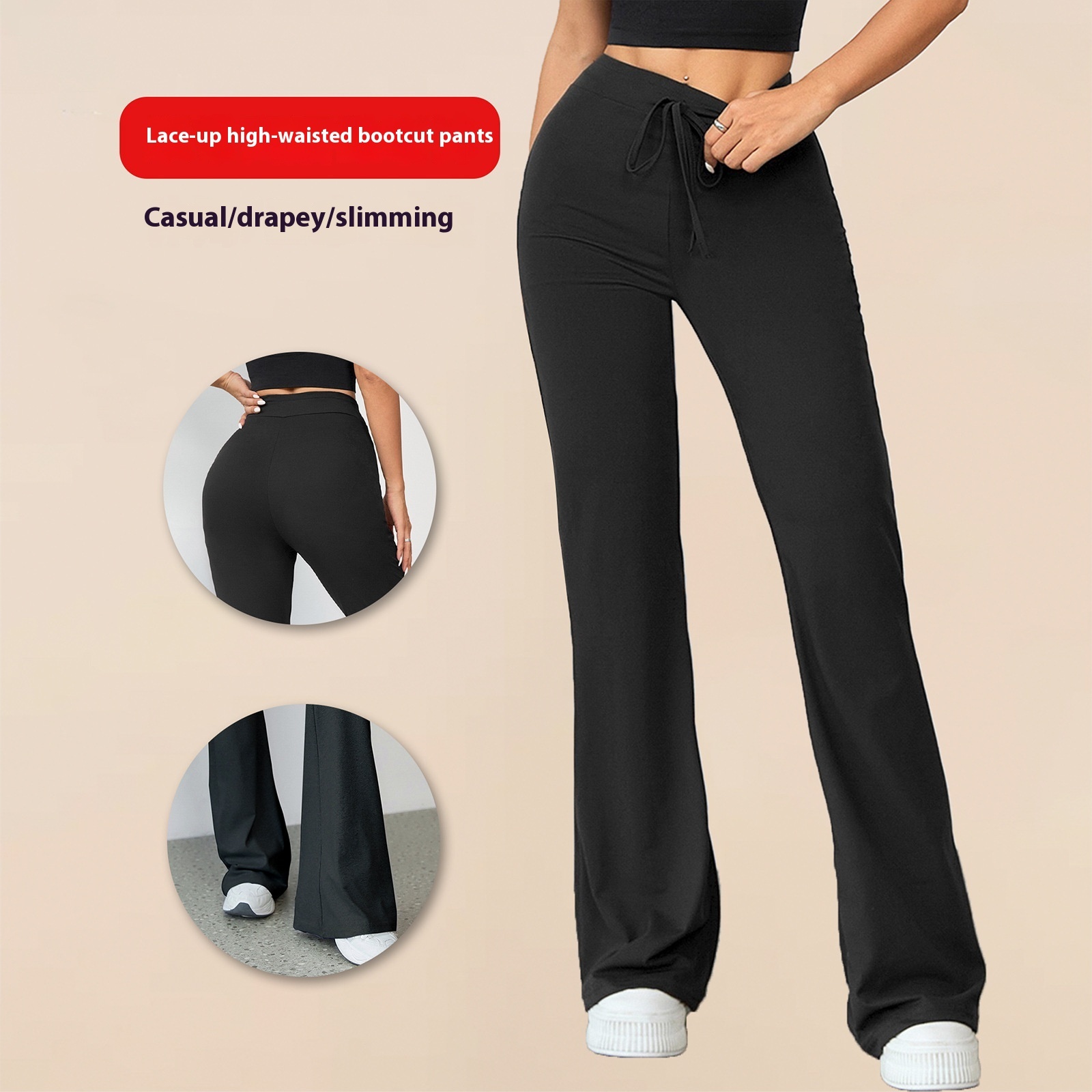 Casual Women's High Waist Hip Lift Outer Wear Slimming Shaping Yoga Pants — изображение 2