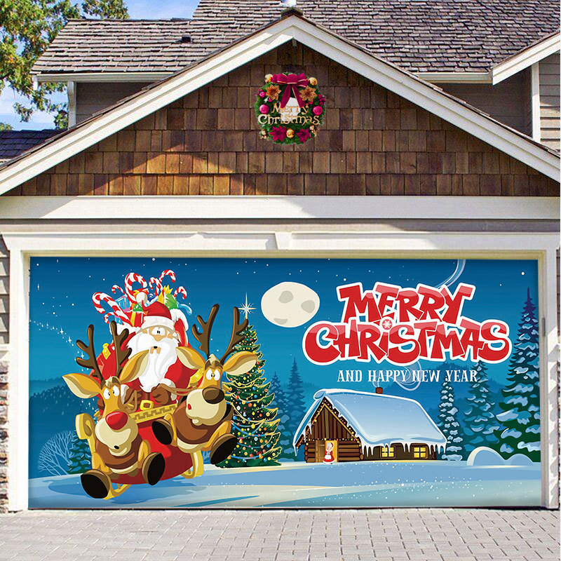 Christmas Background Hanging Cloth Garage Door Patch Holiday Party — изображение 7