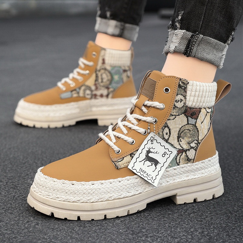 Men's Casual All-match Worker Boot High-top Shoes - Image 4