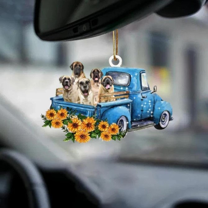 Hot Sale Happy Puppy Sunflower Truck Acrylic Car Pendant Hanging Ornament Interior Decor For Vehicle Interior Decoration - Image 4