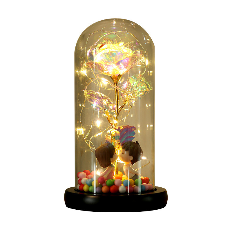 Colorful 24k Gold Foil Flower Color GoldWith Lights Christmas Gift - Image 4