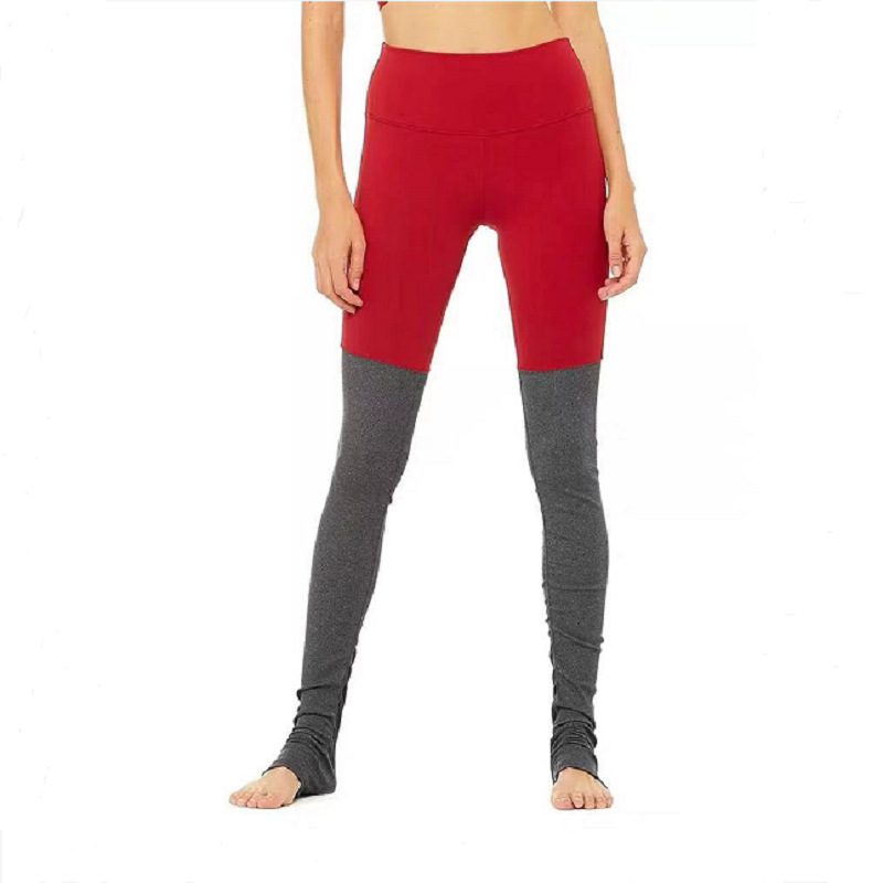 Contrast Color Stitching Stepping Yoga Pants - Image 5