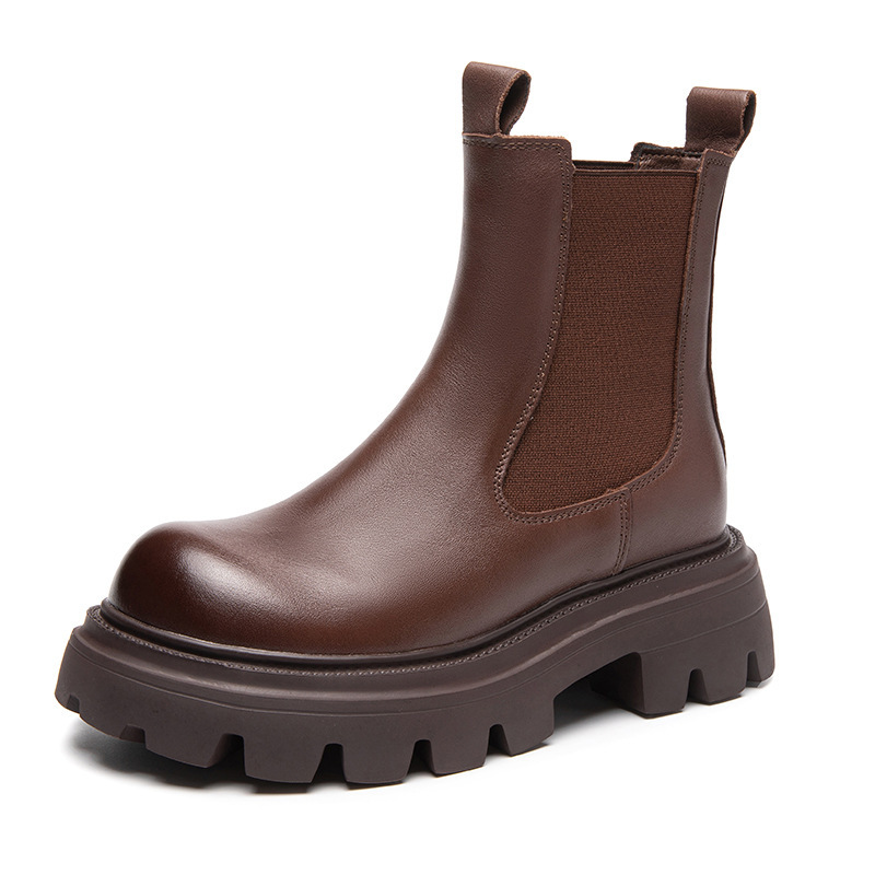 Women's Leather Thick-soled Leather Martin Boots - Image 6