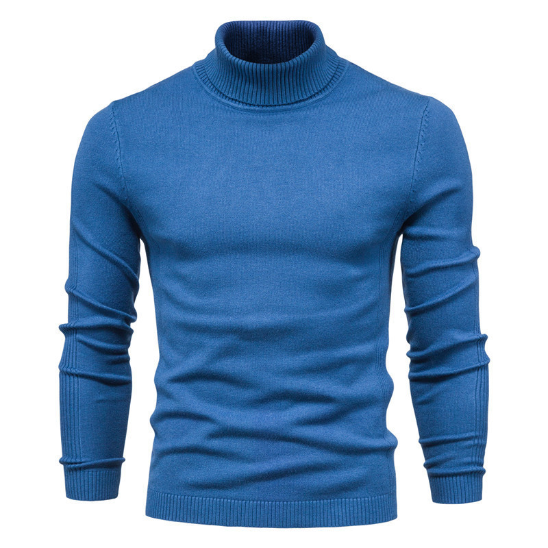 Winter Turtleneck Sweater Fashion Slim Fit Solid Color Pullover Knitted Top Men's Clothing – Bild 8