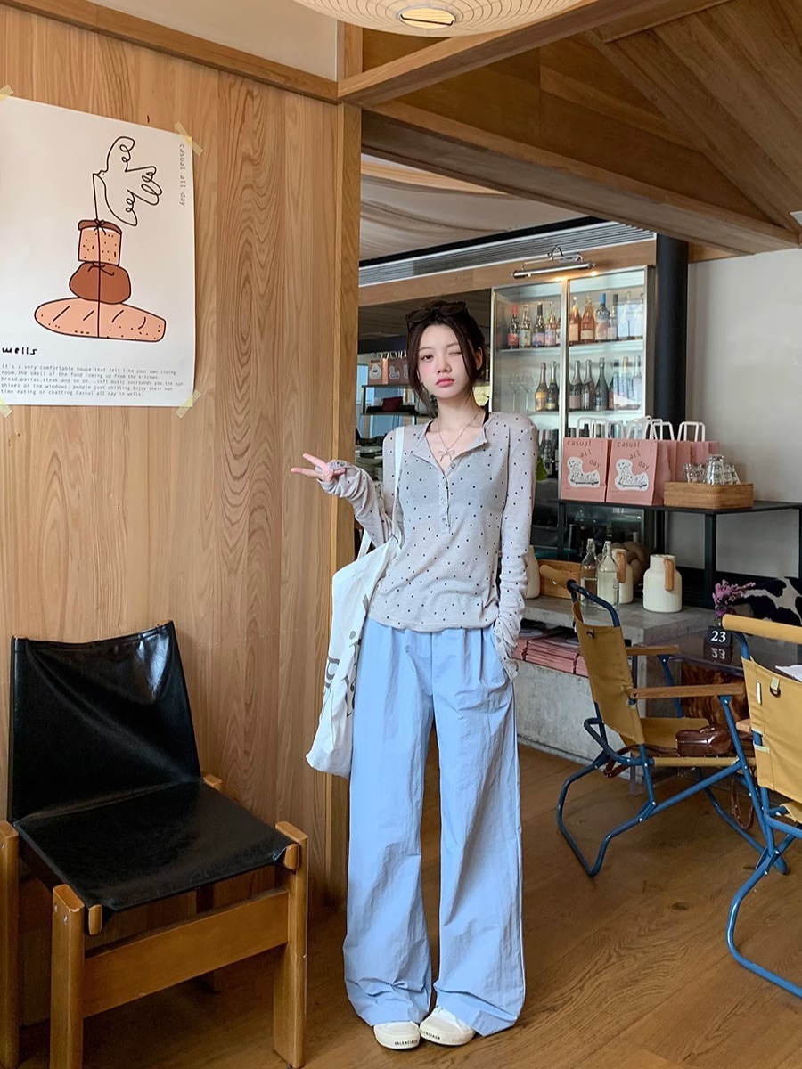 Summer Thin Polka Dot Slim T-shirt — изображение 2