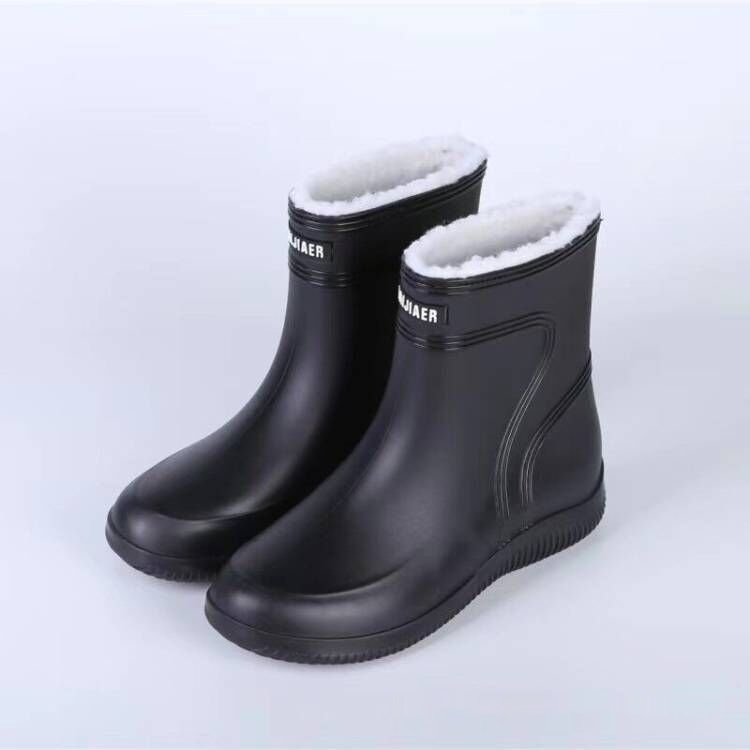 Cotton-padded Warm-keeping Fixed Velvet Rain Boots For Men And Women - Image 9