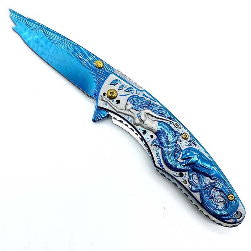 Outdoor Survival Knife Camping Mermaid Folding - Image 4