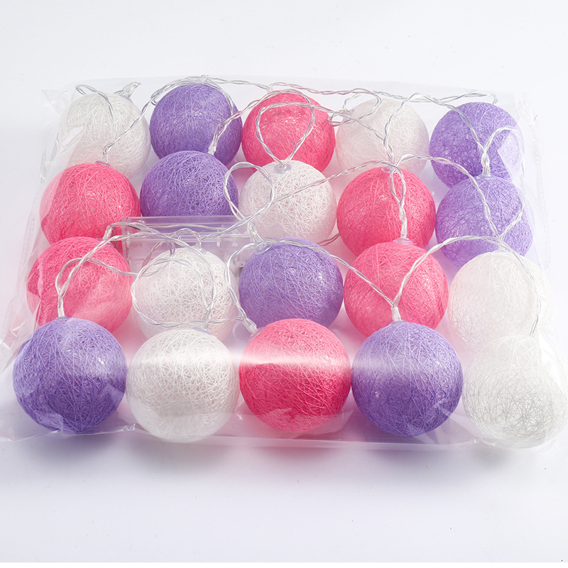 Led Ornamental Festoon Lamp Cotton Ball String Lights - Image 8