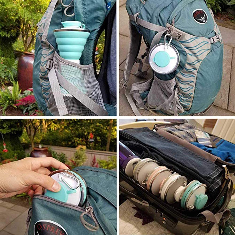 500ML Silicone Water Bottle Cup Foldable Leak Proof Portable Sports Travel Water Bottles For Outdoor Travel Gym Hiking Reuseable Kitchen Gadgets — изображение 6