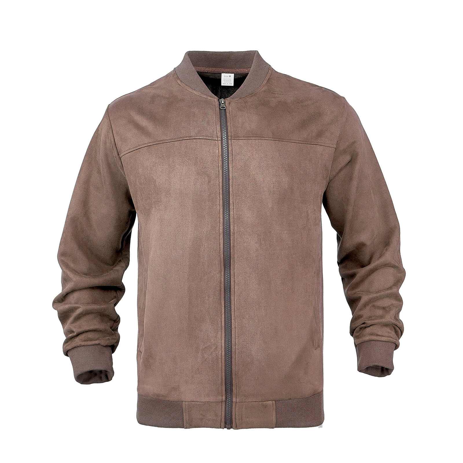 Men's Suede Fabric Jacket Casual Zipper Cardigan Outerwear - Image 3