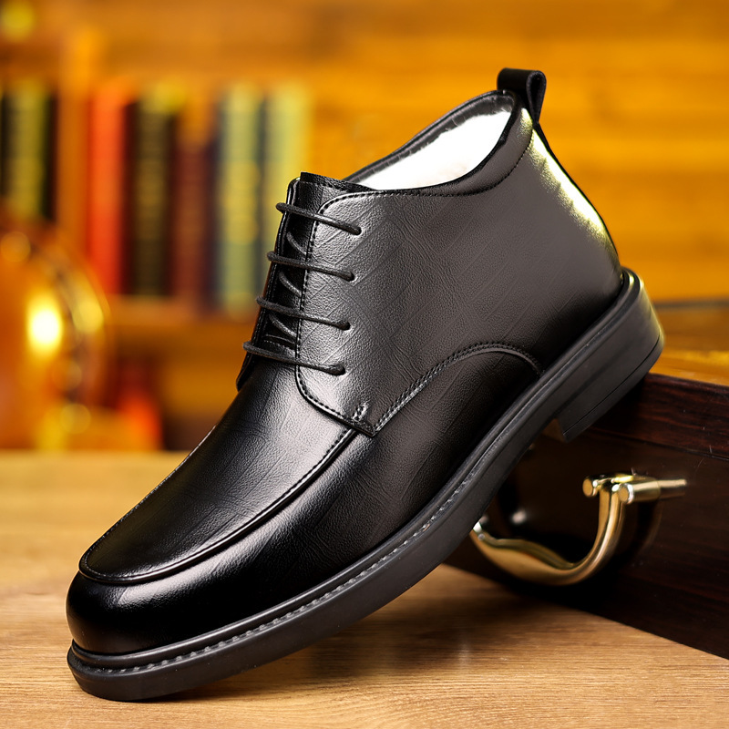 High-top Casual Winter Fleece-lined Warm Lace-up Cotton Shoes — изображение 2