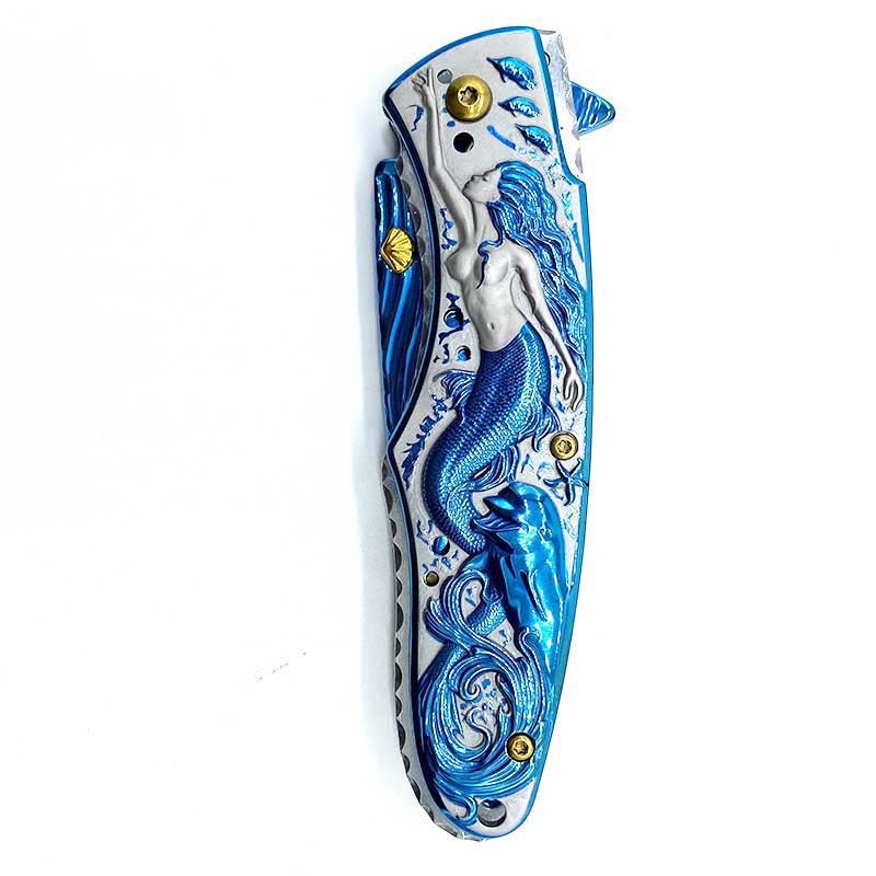 Outdoor Survival Knife Camping Mermaid Folding - Image 3