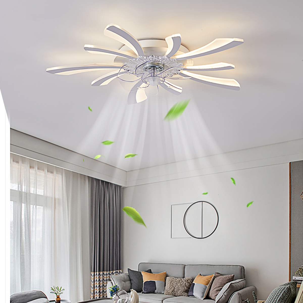Modern Simple Living Room Light New Quiet Bedroom Ceiling Fan Light - Image 5