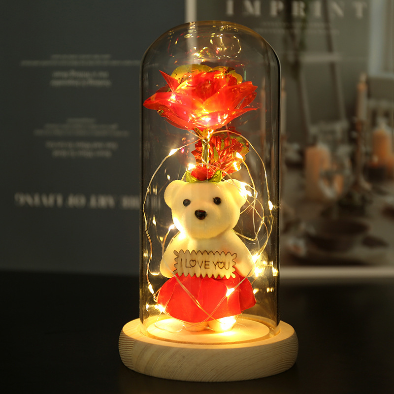 Colorful 24k Gold Foil Flower Color GoldWith Lights Christmas Gift - Image 8