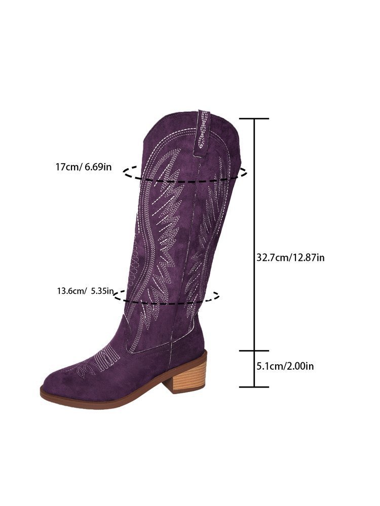 Plus Size Vintage Embroidered V Cut Martin Boots For Women Autumn And Winter - Image 8