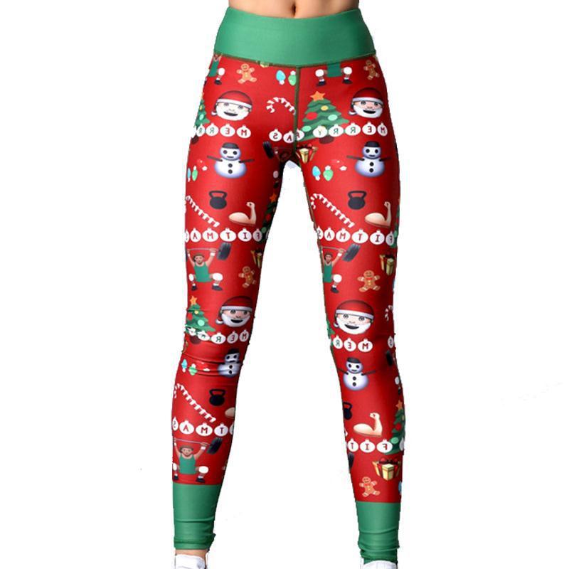 Yoga Christmas Print Hip High Waist Fitness Yoga Pants – Bild 2
