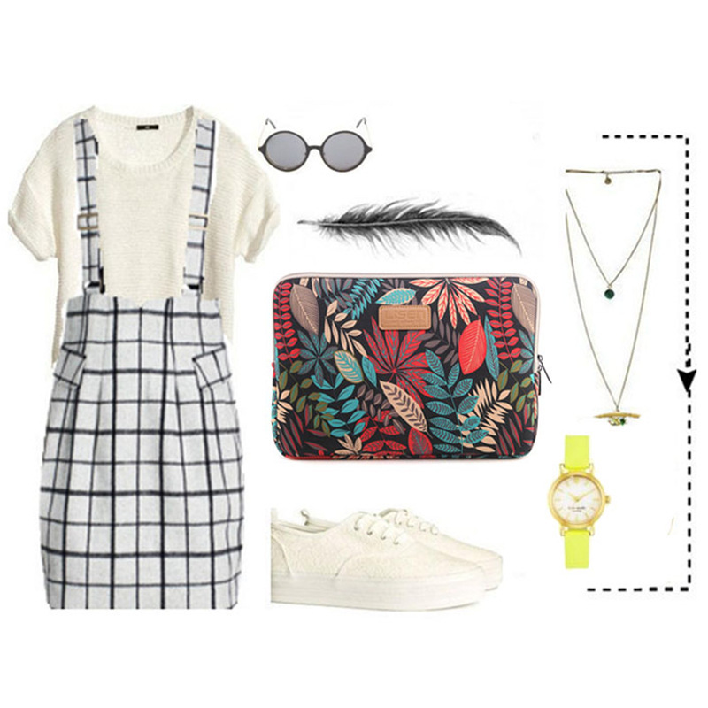 LISEN Colorful Leaf Notebook Sleeve Bag Inch 15.6 Inch Computer Bag - Image 2