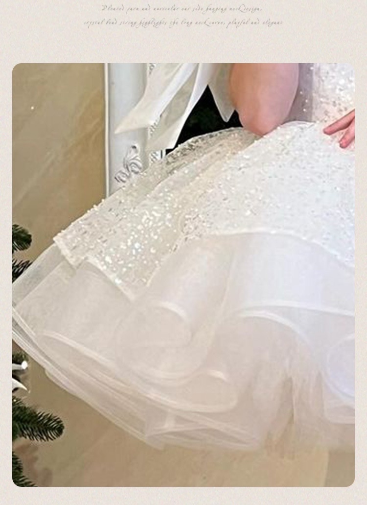 Girls' White Birthday Party Formal Dress Skirt — изображение 10