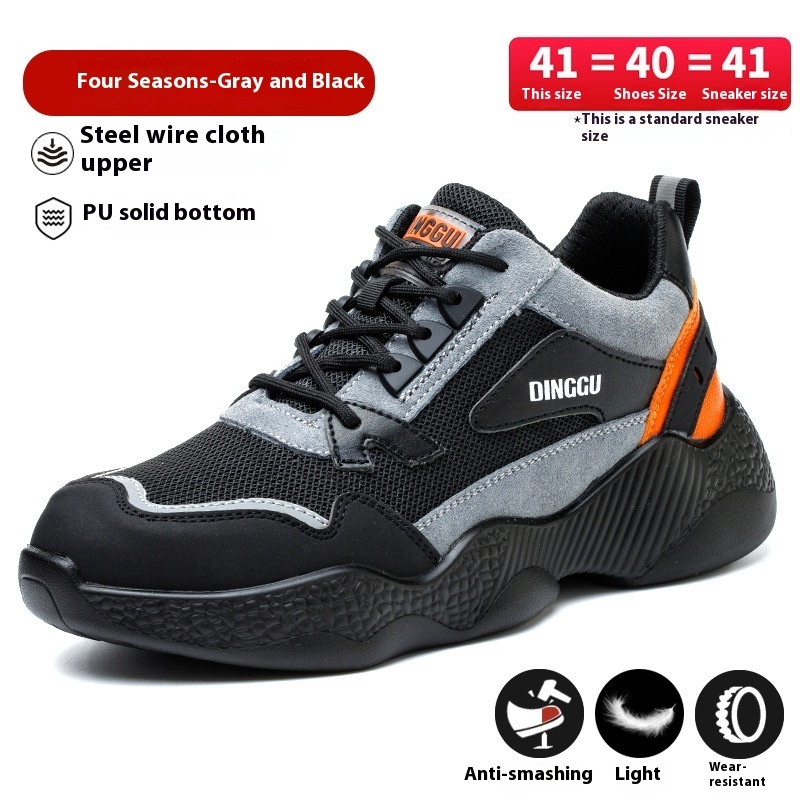 Men's Anti-smashing And Anti-penetration Steel Toe Cap Lightweight And Wear-resistant Work Shoes — изображение 4