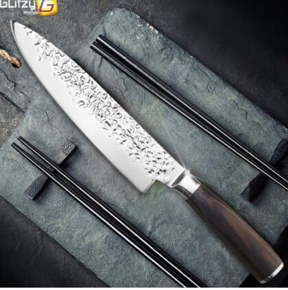 Hammer imitation Damascus Stainless steel 7Cr17 color wooden handle 8 inch chef knife Chef knife kitchen knife