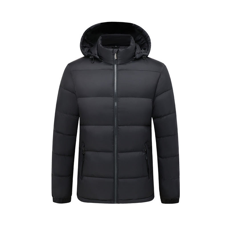Hooded Cotton Jacket Men's Warm Quilted Jacket - Image 7