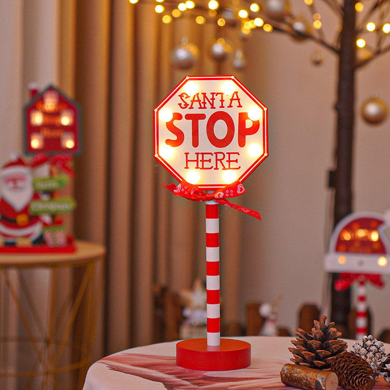 Christmas Road STOP Decorative Light Wooden — изображение 4