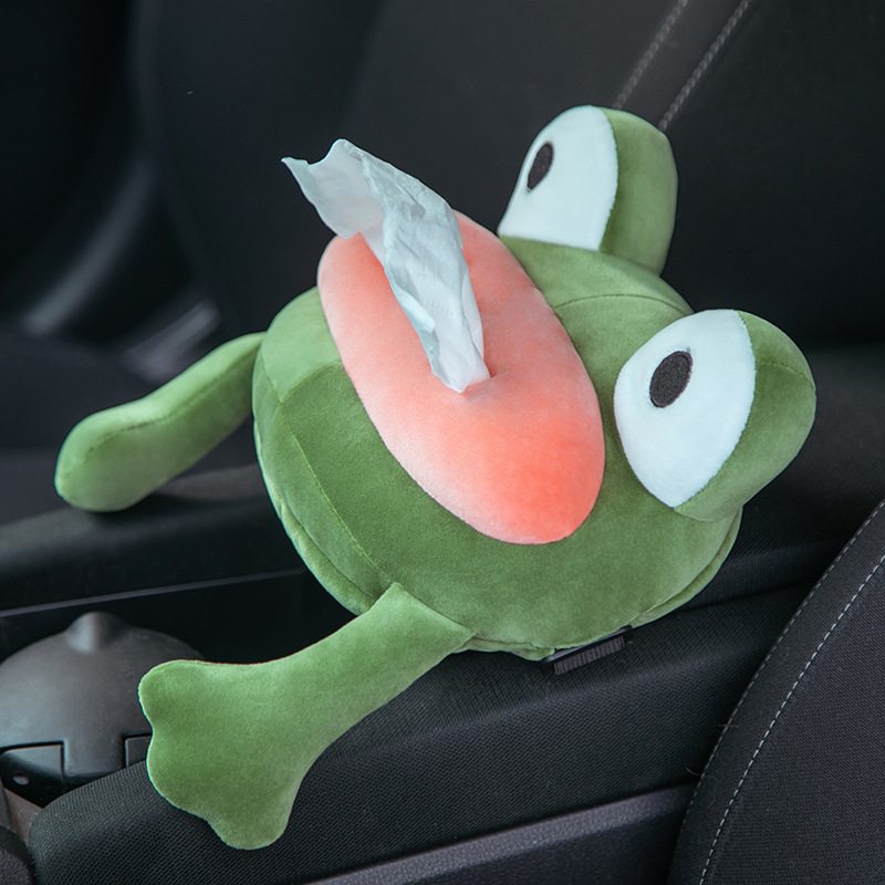 Car Multifunctional Armrest Box Tissue Box Cartoon Plush Cute Car Seat Back Hanging Tissue Box Car Supplies - Image 5