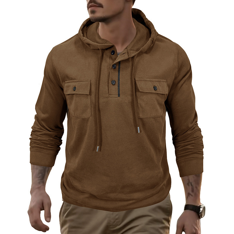 Men's Sweater Long-sleeved Sports Pocket Hooded Top - Image 8