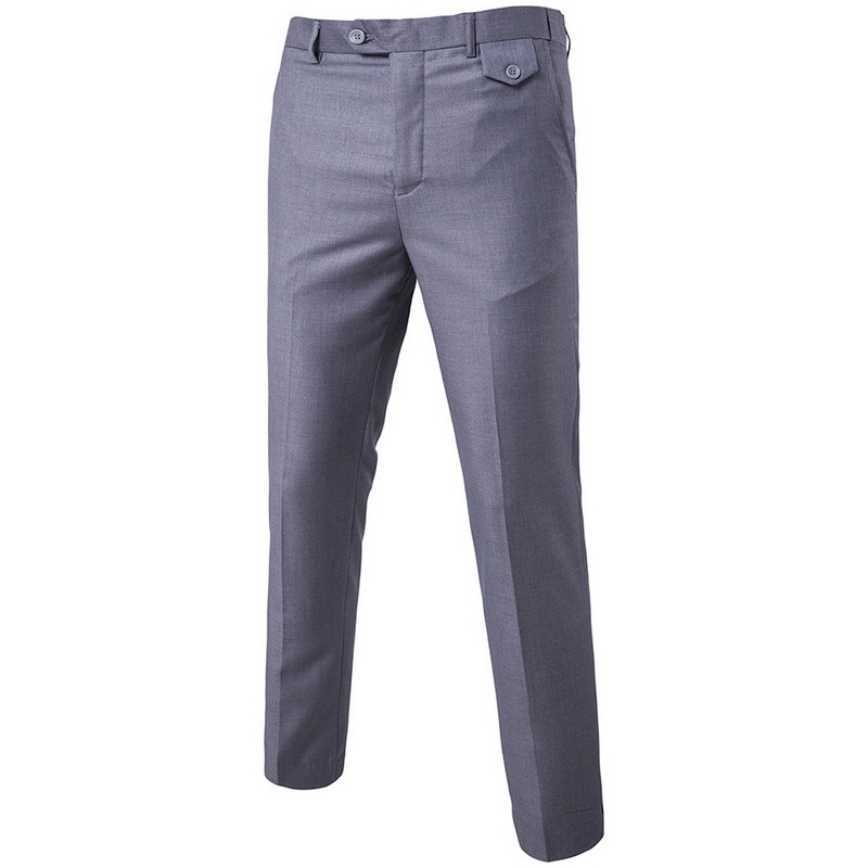 Solid color men's casual pants slim stylish men's pants - Image 3