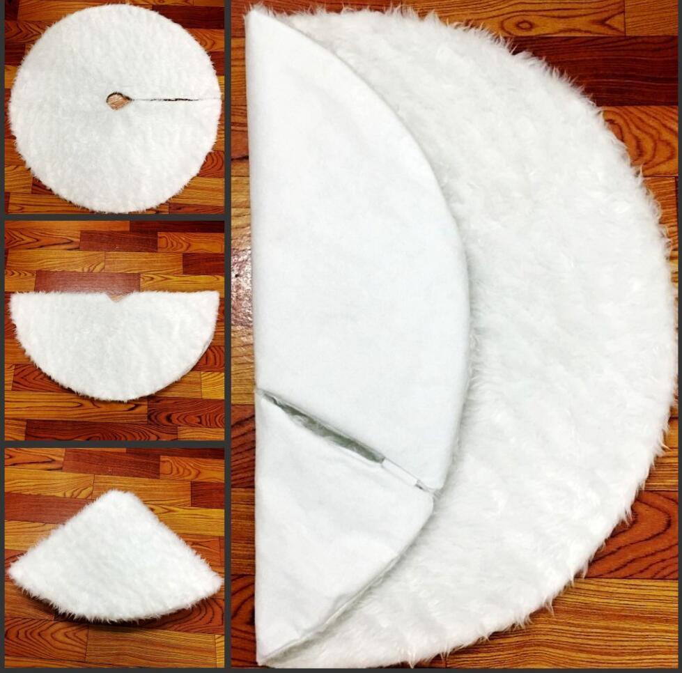 Pure white plush Christmas tree skirt Christmas plush tree skirt 78cm 90cm 122cm Christmas tree decoration tree - Image 6