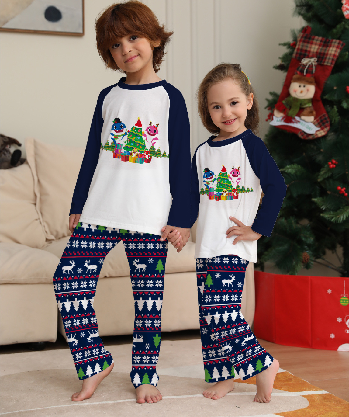 Family Matching Christmas Pajamas Set Xmas Long Sleeve Sleepwear Nightwear For Couples Kids Baby — изображение 3