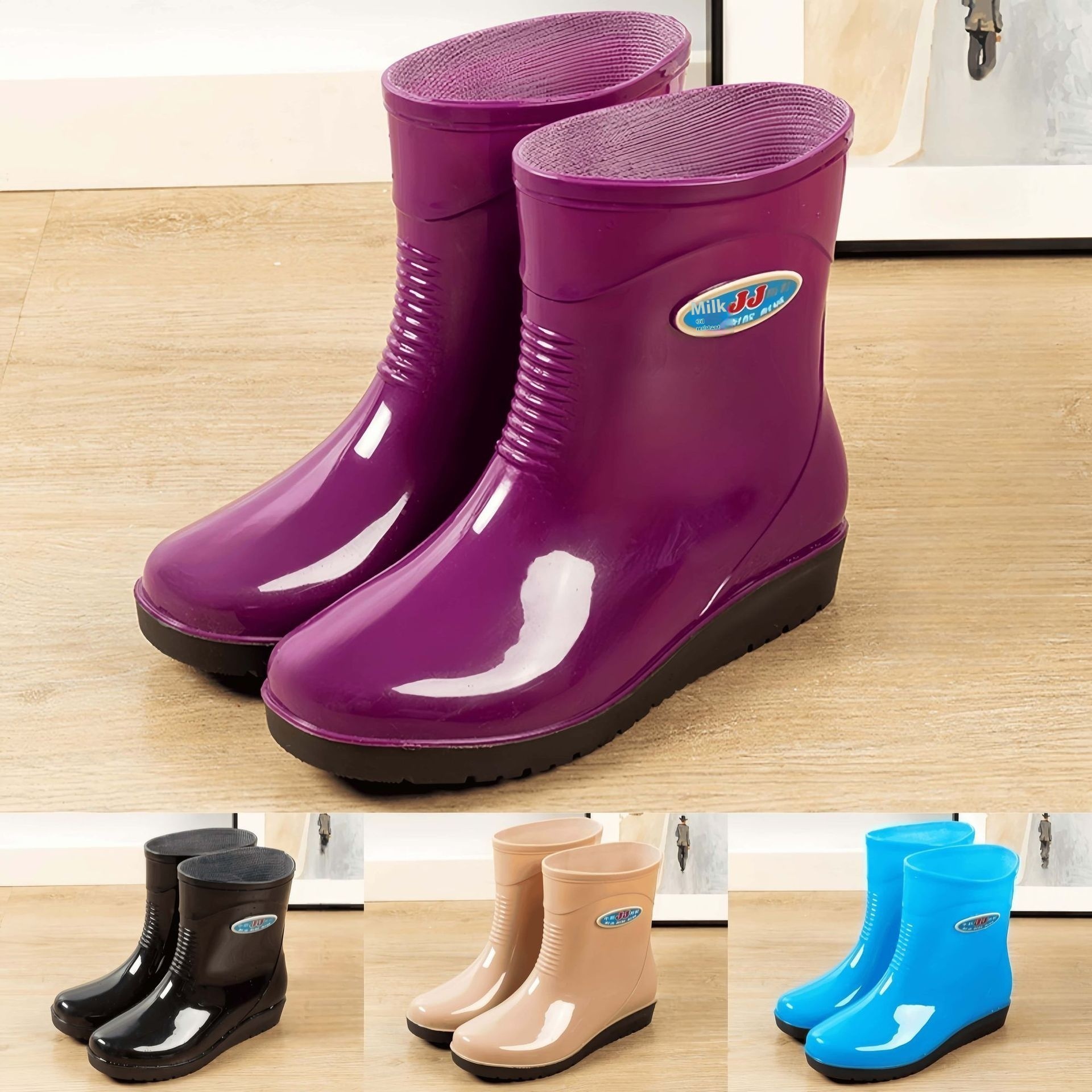 Women's Casual Rain Boots Middle Tube Non-slip