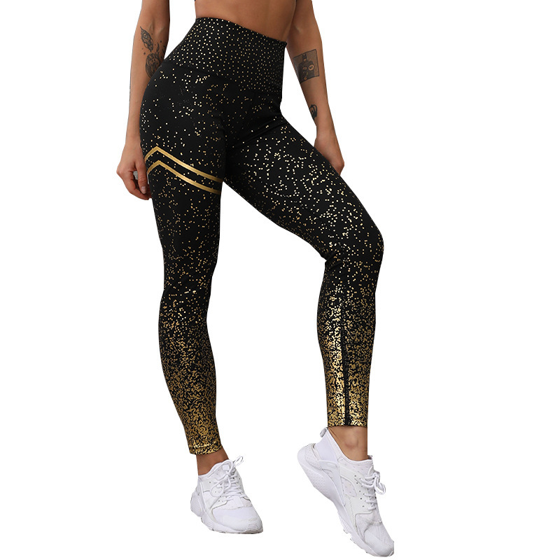 Sequined Printed Slim-fit Yoga Sports Pants For Women - Image 2