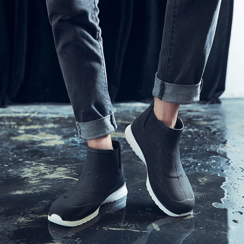 Men's Fashionable Waterproof Non-slip Outdoor Soft Rubber Sole Rain Boots - Image 2
