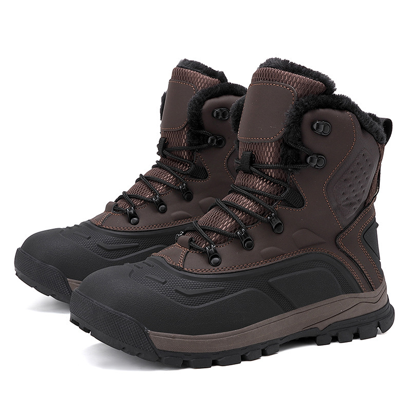 Fleece-lined Warm Plus Size High-top Men's Boots - Image 7