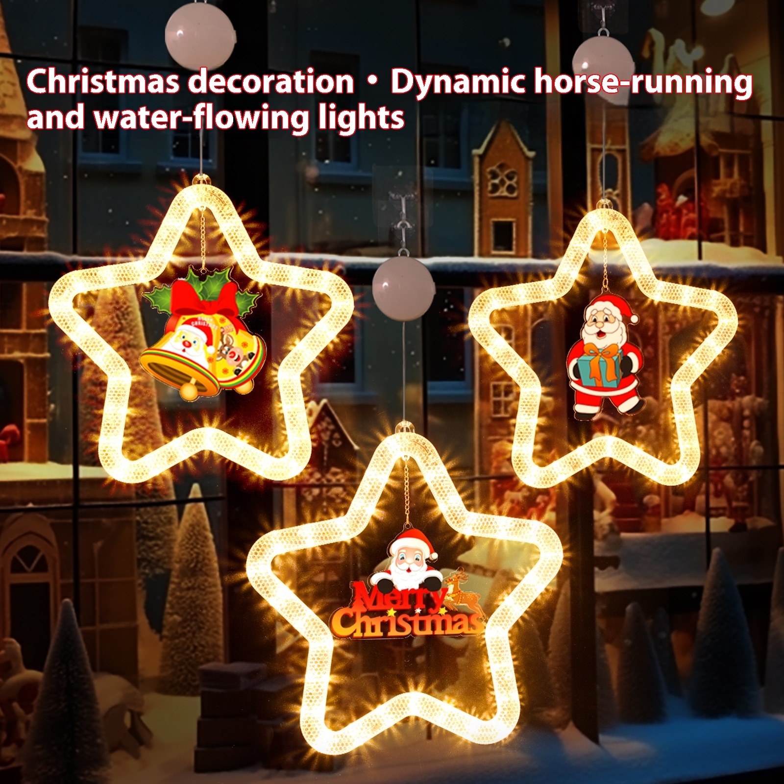 Christmas Pendant Decoration Christmas Atmosphere Led Lights Led Christmas Star Light Decoration For Window Door For Holiday - Image 2