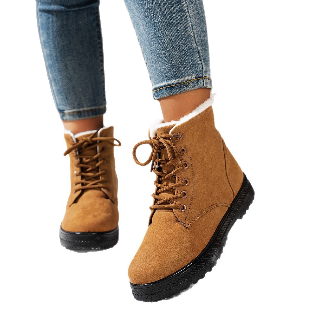 Women's Lightweight Non-slip Lace-up Thickened Warm Snow Boots - Image 5