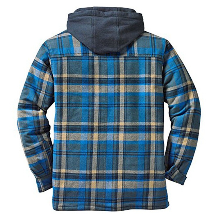 Thickened Cotton Padded Plaid Long Sleeve Loose Hooded Jacket - Image 2