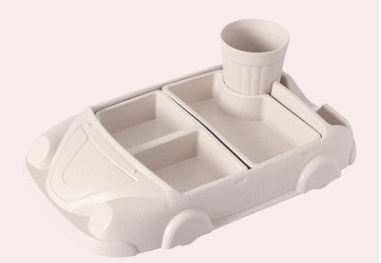 Bamboo fiber cartoon car children's plate — изображение 5