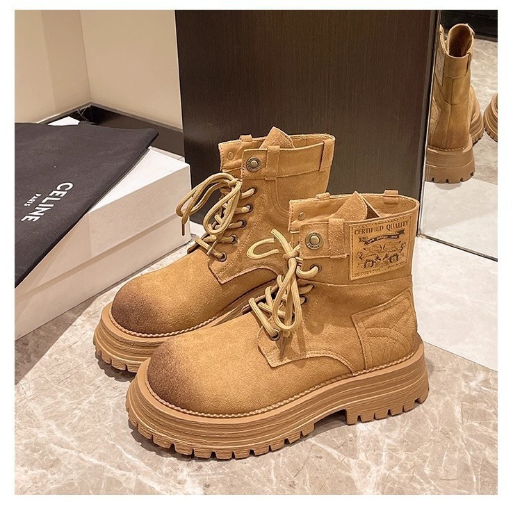All-matching British Style Western Denim Worker Boots Outdoor Work Clothes Ankle Boots - Image 2
