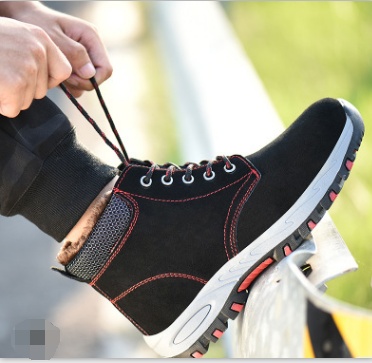 Wholesale four seasons steel toe caps anti-smashing stab-resistant protective shoes lightweight breathable work shoes deodorant safety shoes — изображение 4