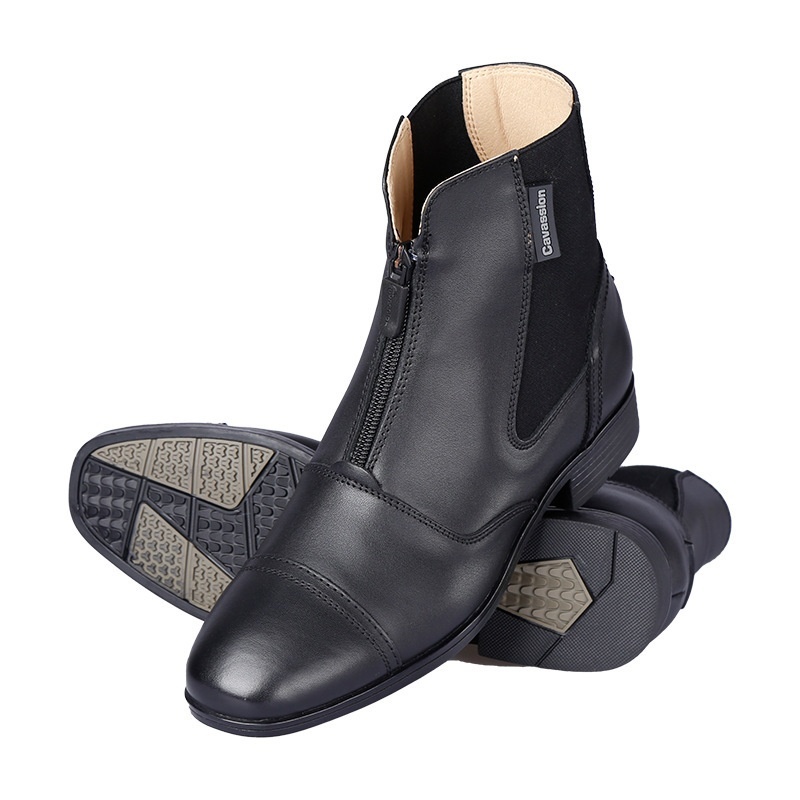 Riding Equestrian Cowhide Ankle Boots - Image 3