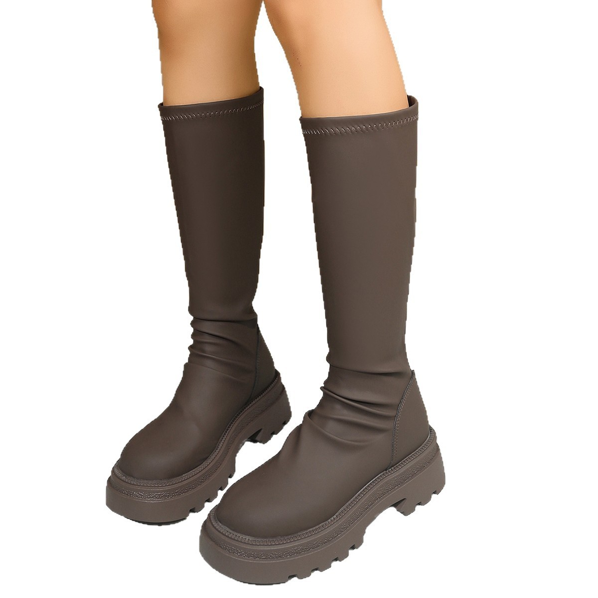 Women's Thick Bottom Retro Plus Size Boots - Image 5